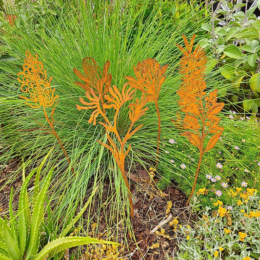Rust Australian Flower Stake - Set of 6 or Individual Piece