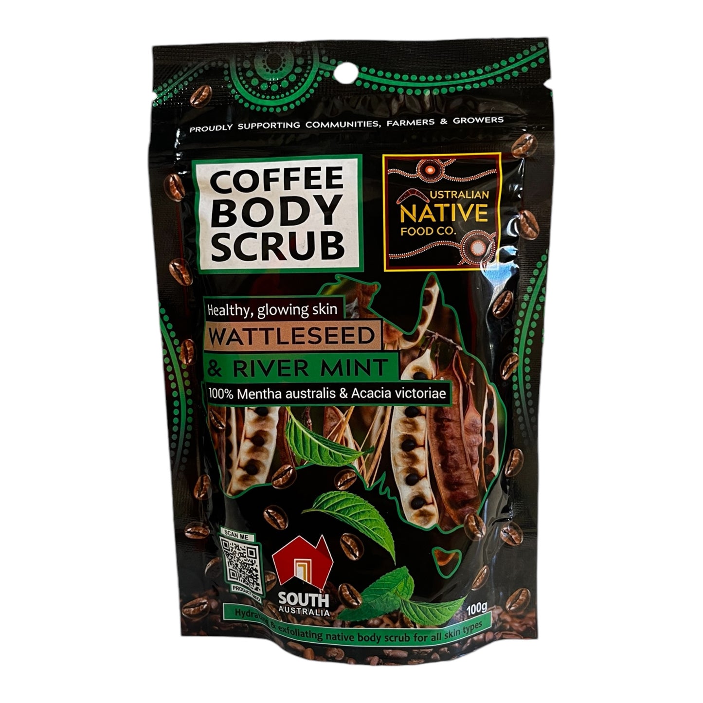 Native Coffee Body Scrub 100g - Wattleseed & River Mint