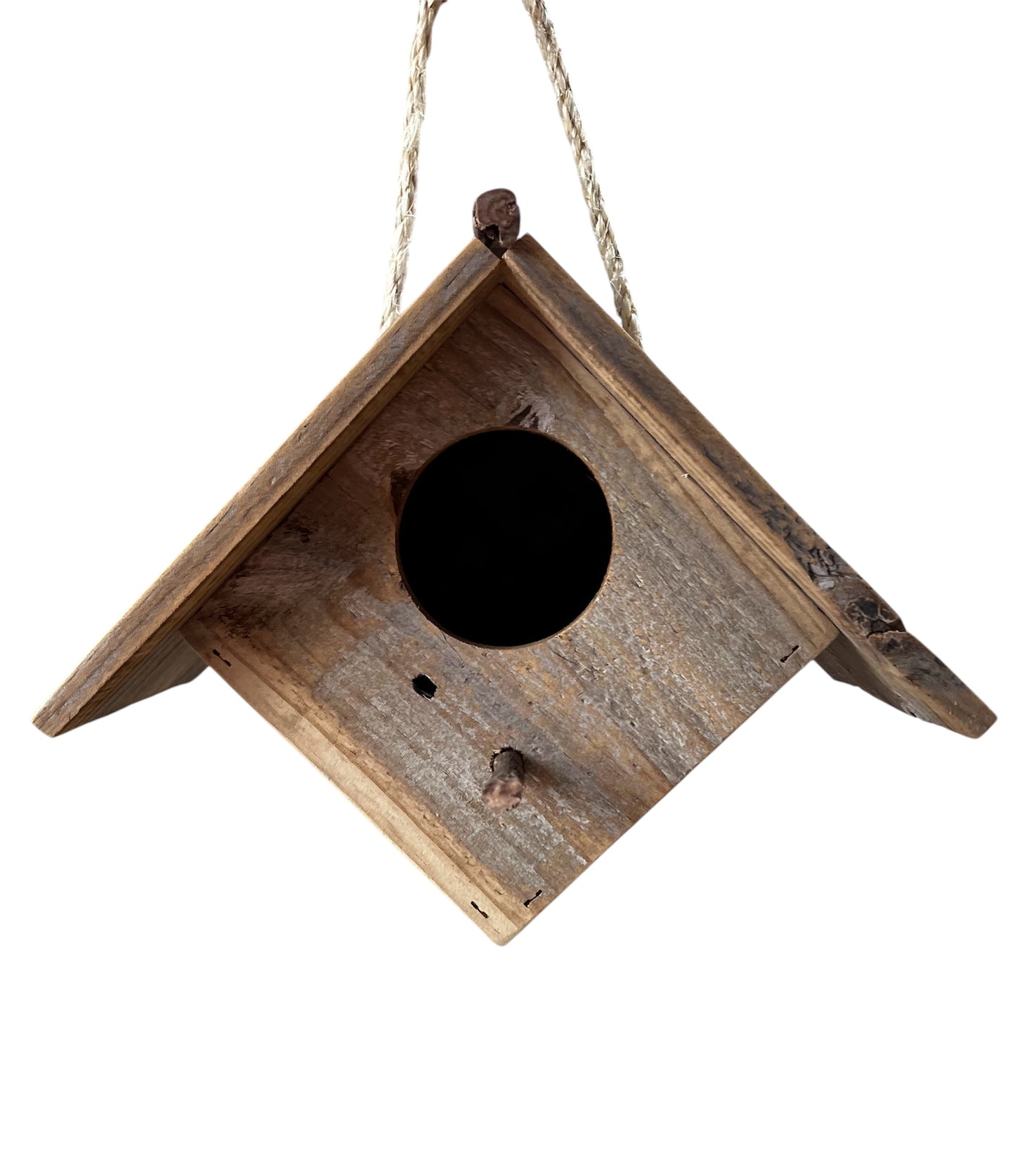 Bird House 'Diamond Log Hanging'