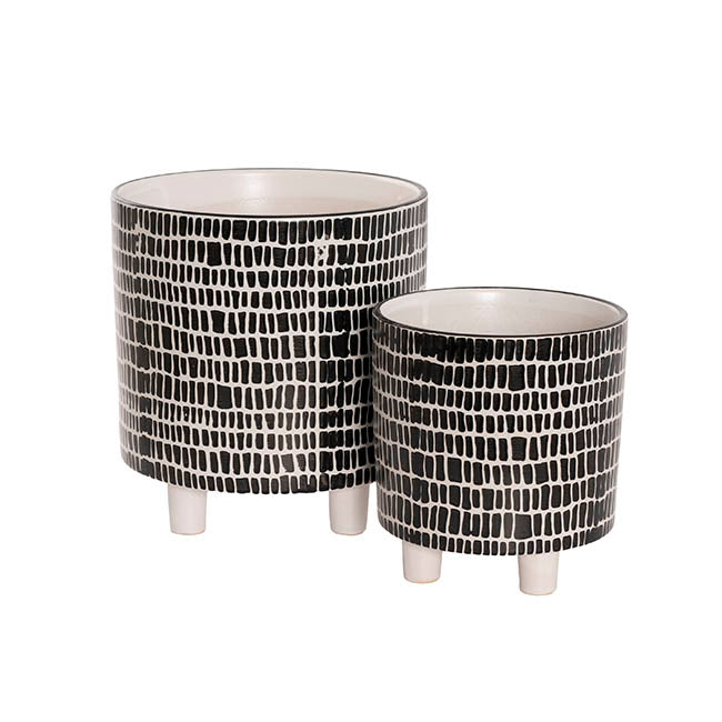 Home Accents Plant Pot Black Tile