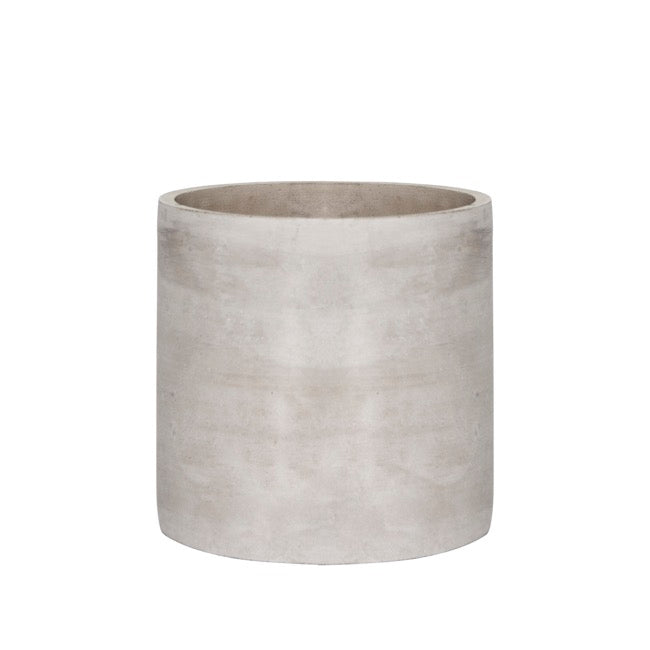 Cement Floral Cylinder Grey Drainage Hole (12x12cmH)