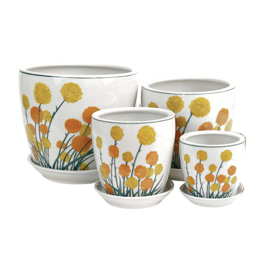 Hand Painted Billy Buttons Pots - Various Sizes