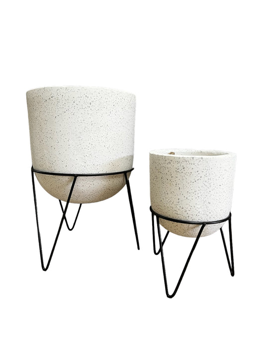 Terrazzo Egg White with Stand - Various Sizes