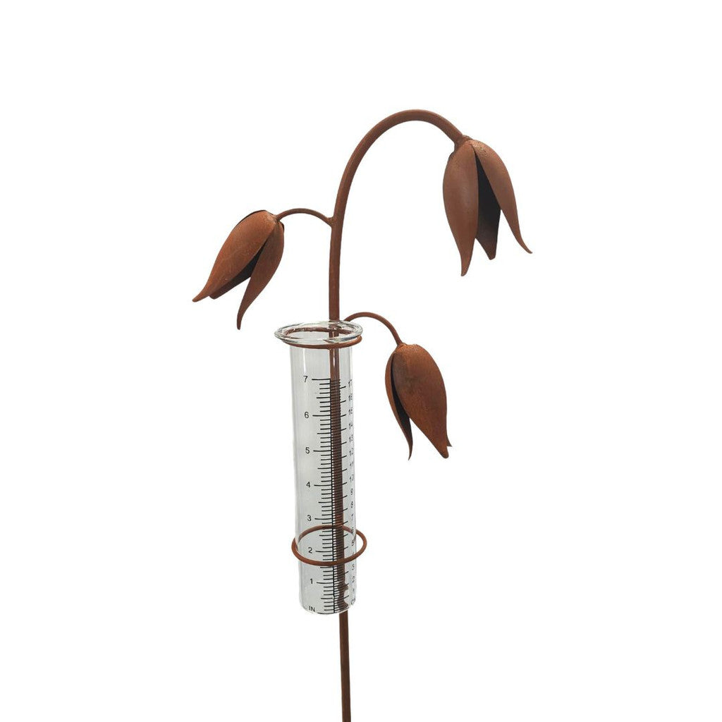 Rust Tulip Rain Gauge