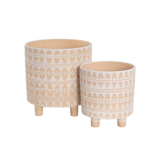 Home Accents Plant Pot Cream Hearts