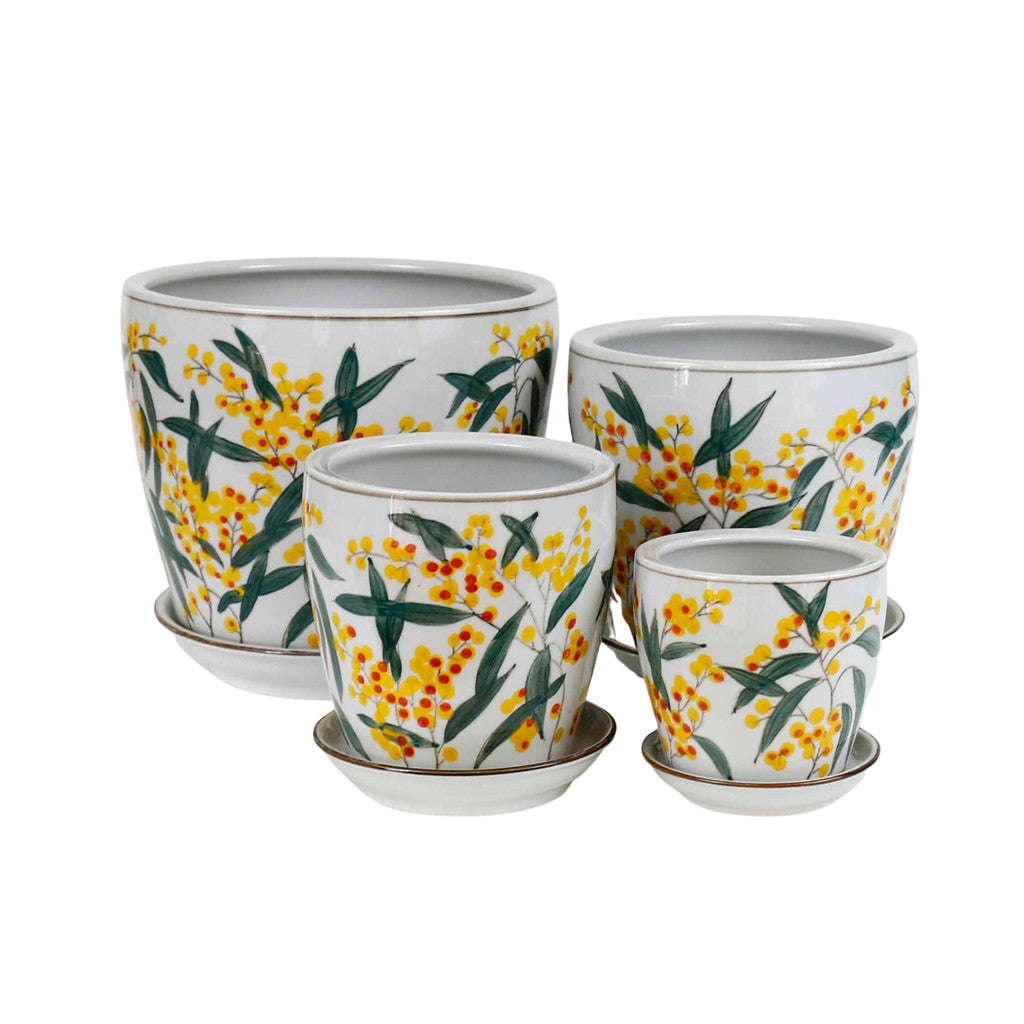 Hand Painted Wattle Pots - Various Sizes