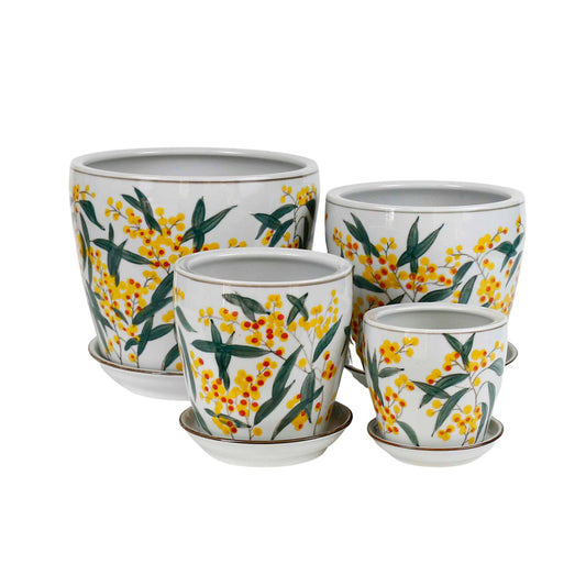 Hand Painted Wattle Pots - Various Sizes