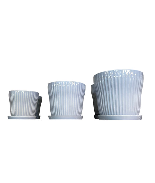 Akira Banded Pot Sky - Various Sizes