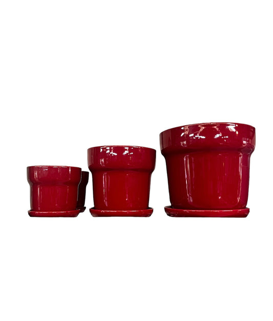 Akira Collar Pot Red - Various Sizes